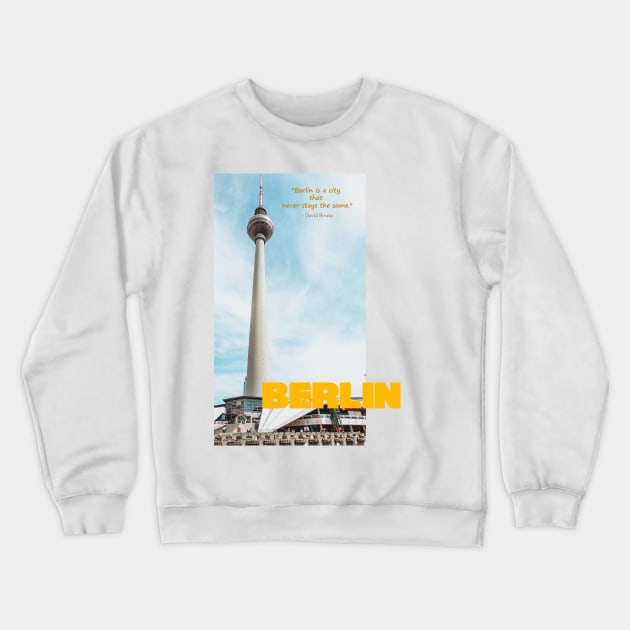 BERLIN STICKER Discover the Vibrant and Iconic City of Berlin Crewneck Sweatshirt by TareQ-DESIGN